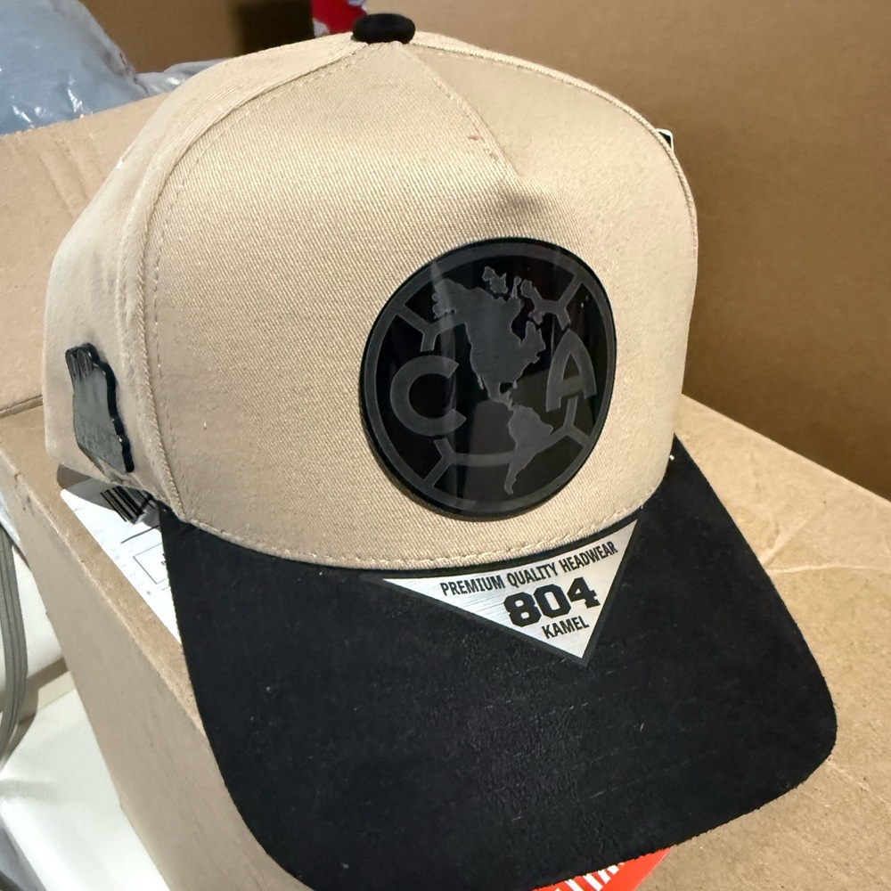 Beige and Black Cap with Logo